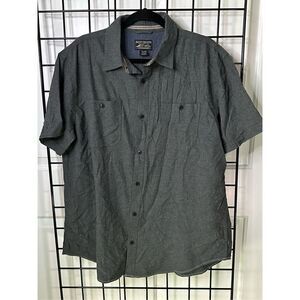 Grizzly Mountain Mens XL Gray Short Sleeves Button‎ Up Flannel Shirt Pockets